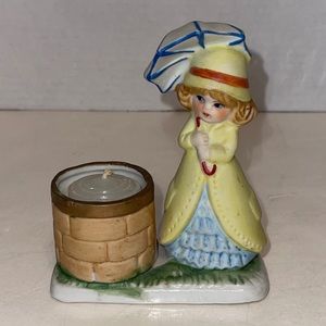 1978 Jasco Little Luvkins Candle or Toothpick Trinket Holder Girl With Umbrella